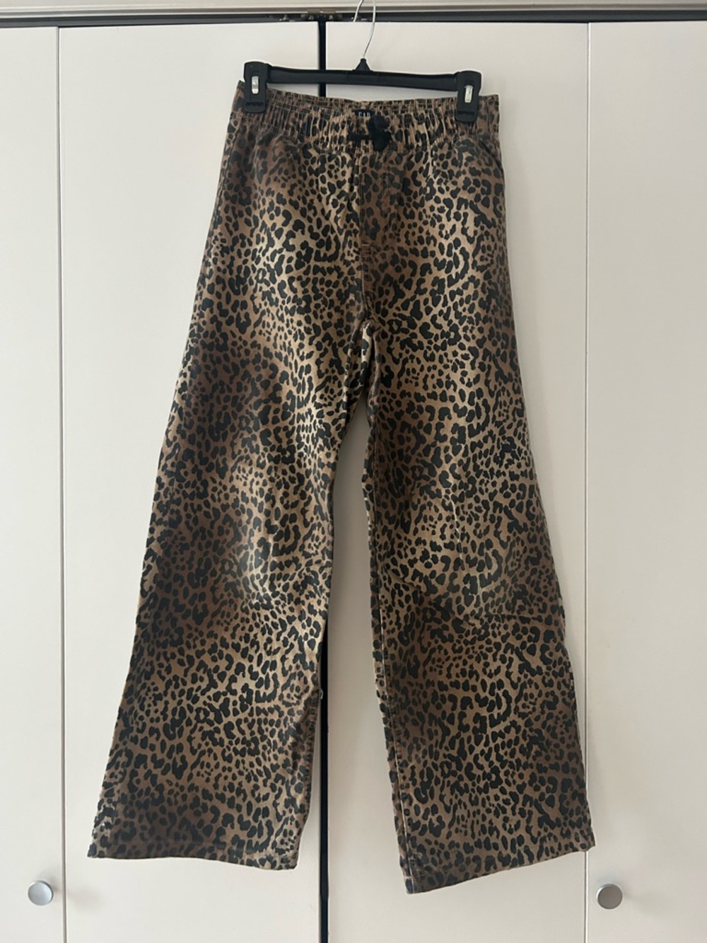 Leopard Print Wide Leg Pants - Brown & Black